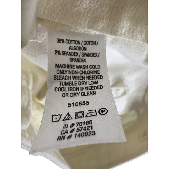 Loft High Rise Wide Leg Cropped Jeans Stretch Cotton Denim Casual Summer Size 30 - Picture 7 of 7